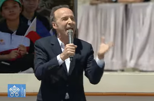 Italian actor, Roberto Benigni closing World Children's Day in St. Peter's Square: When kids play 'war,' they all stop and help as soon as someone gets hurt. So why is it when adults wage war they don't stop as soon as a child gets hurt?