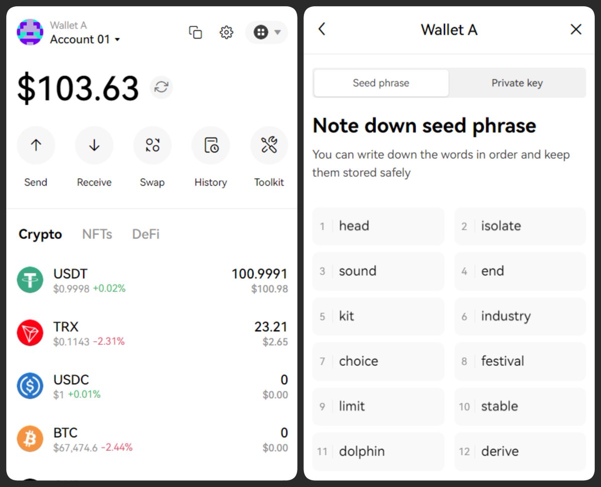How to correctly transfer USDT from OKX wallet to binance? Help me. My OKX  wallet seed phrase: head isolate sound end kit industry choice festival  limit stable dolphin derive #bitcoin #trx #usdt #