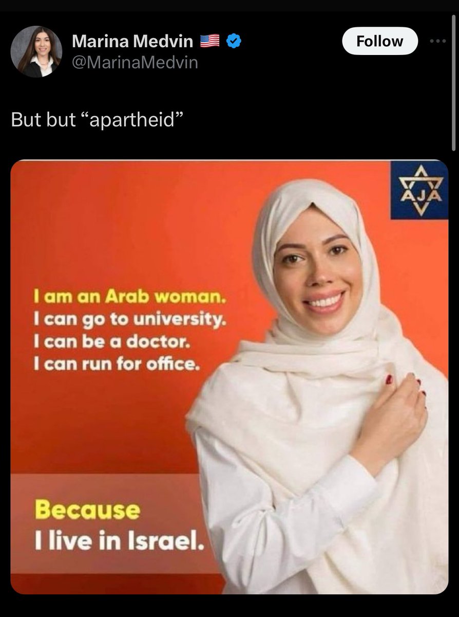 There is no apartheid in Israel and they treat Muslims equally. That’s why they couldn’t get a real Palestinian Muslim woman for their poster and resorted to using a shutterstock image.