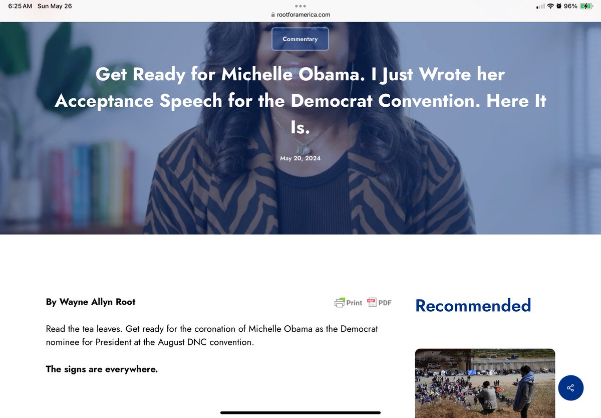 Get Ready for Michelle Obama. Refer to the link in the comments.