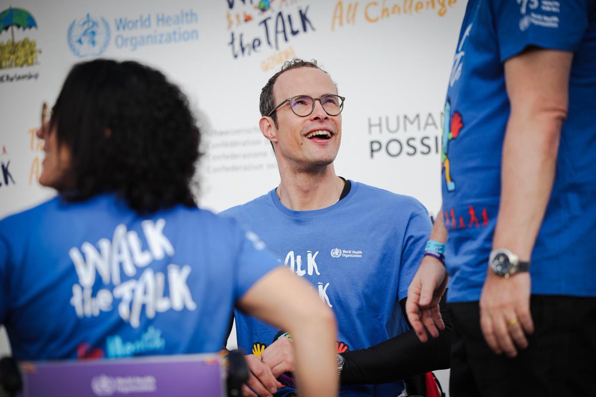 “The Walk the Talk event will be a great way to kickstart the World Health Assembly and celebrate the upcoming Paris Paralympics.”
-Swiss Paralympic wheelchair racer, world champion Marcel Hug

#WHA77 will start tomorrow, Mon., 27.05.2024.
You can follow the discussion live on