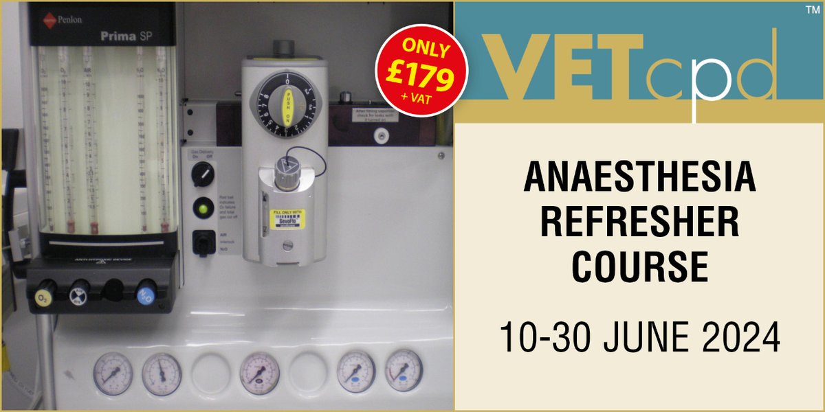 Anaesthetic Refresher for General Practice

The course covers all the information needed to perform routine anaesthesia, from admittance to discharge of the patient. 

vetcpd.co.uk/product/anaest…