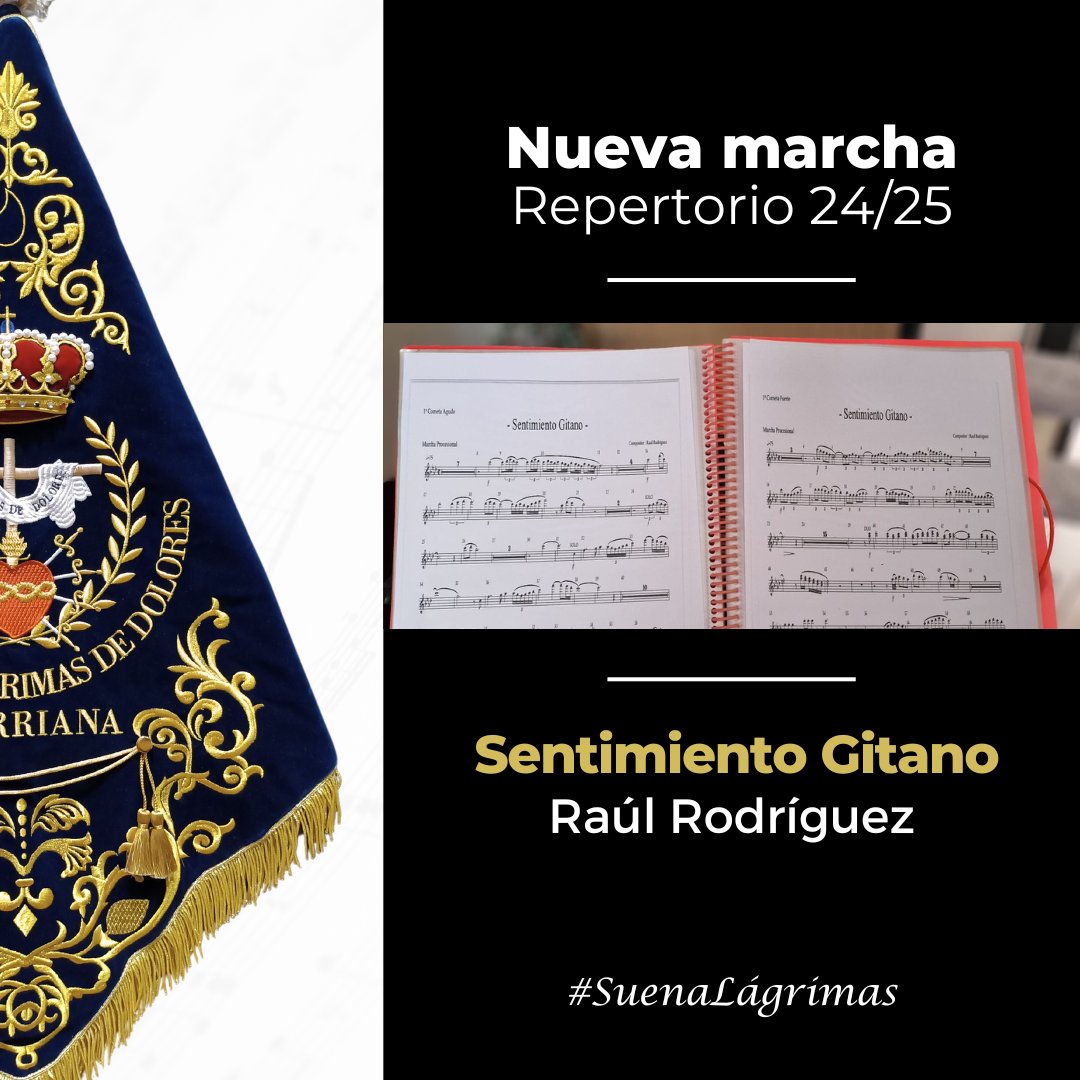 | 𝗥𝗘𝗣𝗘𝗥𝗧𝗢𝗥𝗜𝗢 | Incorporamos nueva marcha a nuestro repertorio lento.

🎼 Sentimiento Gitano.
✍️ Raúl Rodríguez.

#SuenaLagrimas #CCTTLagrimas #CCTT #CCTTMalaga #cornetasytambores