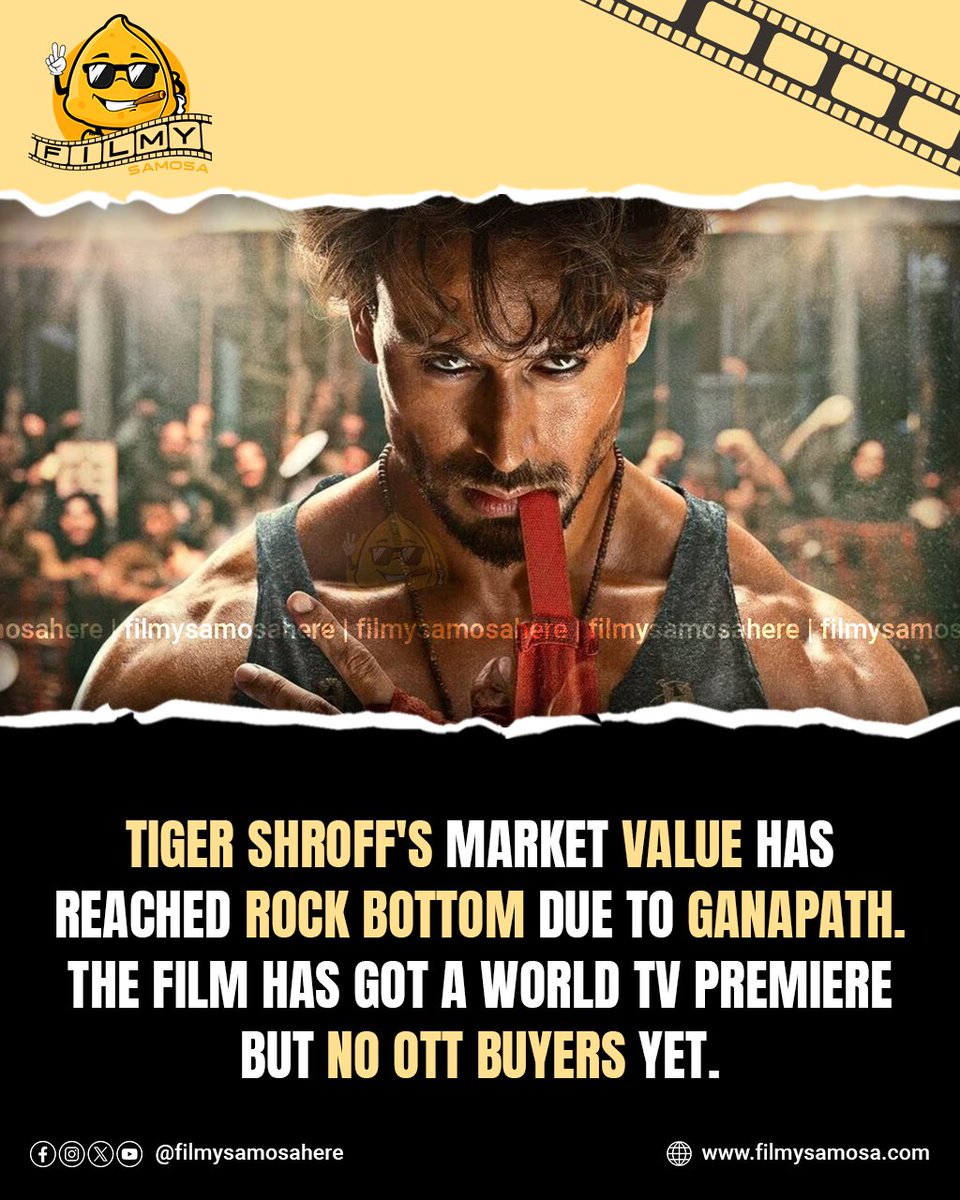 After colossal disasters #Ganapath and #BadeMiyanChoteMiyan, #TigerShroff has currently no film in his hands besides a cameo in #SinghamAgain.

Follow @filmysamosahere on Instagram, Facebook and Twitter for the back to back and latest updates on Indian films and their reviews.