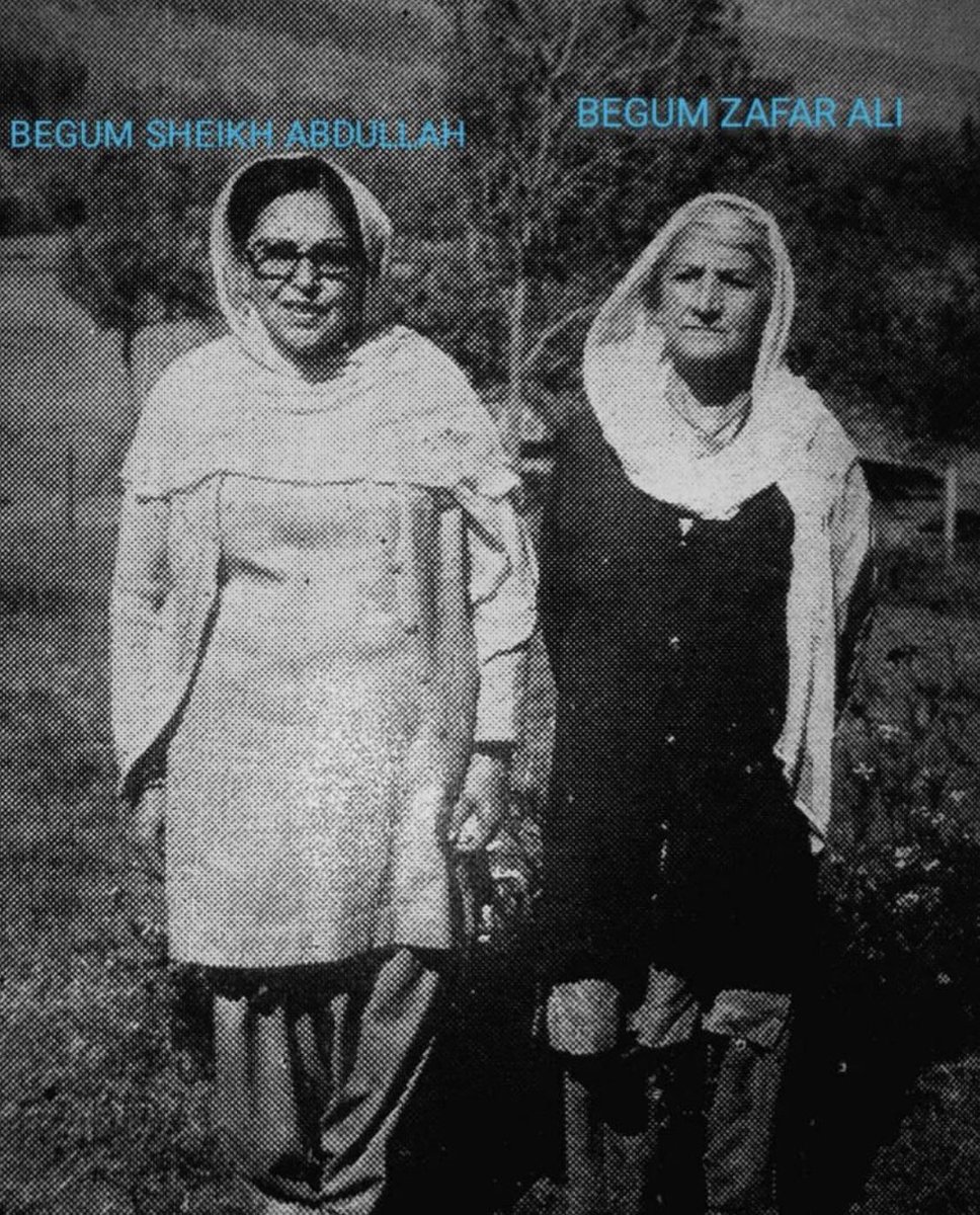 ~From the Nawa-I-Subh archives. Begum Akbar Jahan with Begum Zafar Ali, both pioneers of women’s empowerment and female literacy. Together, they dedicated their entire lives to tirelessly advocating for women’s rights and education in J&K.