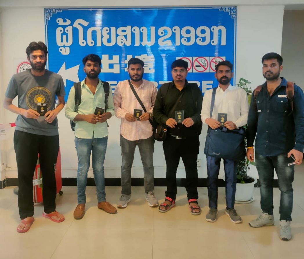 In our continued work to ensure safety & well-being of Indians as matter of top priority, Embassy successfully rescues & repatriates 13 Indians, incl. 7 Odiya workers from a wood factory in Attapeu province, & 6 Indian youth frm Golden Triangle SEZ,Bokeo province of Laos (Contd.)