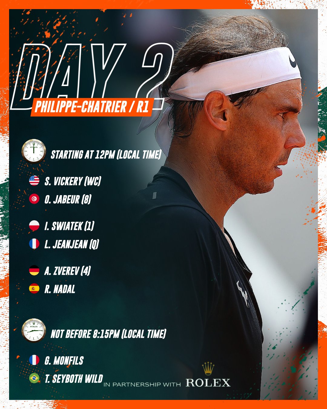 Roland Garros on X Order of play for day 2 what a day Check out the full order of play https t s4MlOWqt8t RolandGarros https t fYXsGy9K4L X