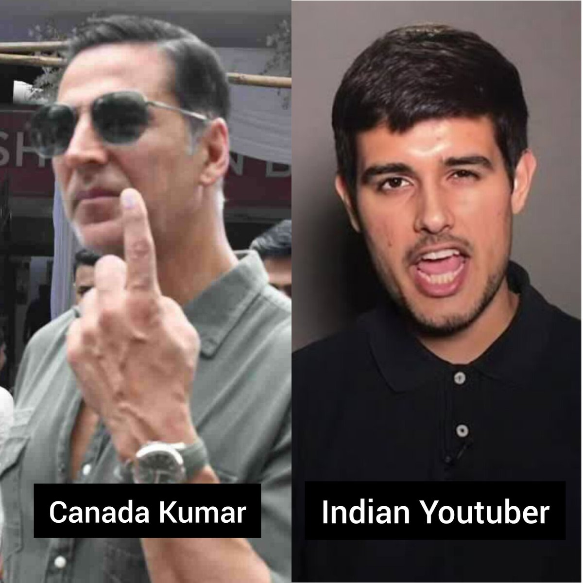 #AkshayKumar lives in India, works in India, pays tax in India, has never lived in Canada, votes in India but he is Canada Kumar. #DhruvRathee has lived all his adult life in Germany, works in Germany, pays tax in Germany, doesn't vote in India but he is Indian Youtuber.