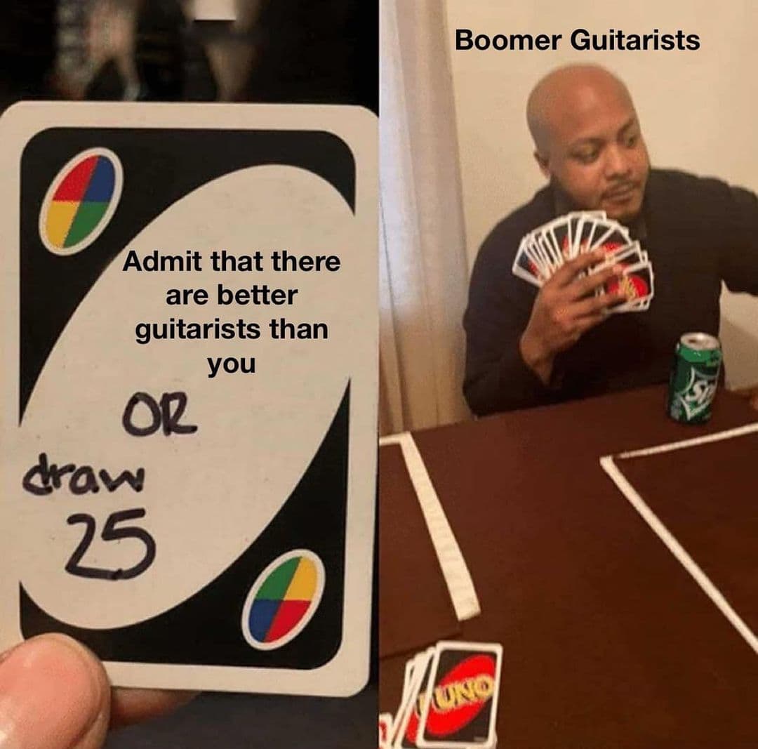 Tag a boomer guitarist 😁👉

▪️▪️

#guitarhumor #guitarlove #guitarlol #guitarmeme #guitarjokes #musichumor #musiclove #musicmeme #guitaristmemes #guitarjoke #guitarjokes #guitarplayer #bandmemes #bandjokes #guitar #guitarist #guitarplayer #guitarriff #guitarchords #guitarsolo