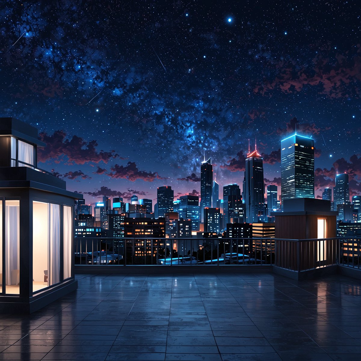 City skyline under a starlit sky – pure urban magic. ✨🏙️🌌

#CityNights #StarlitSky #UrbanMagic #SkylineView