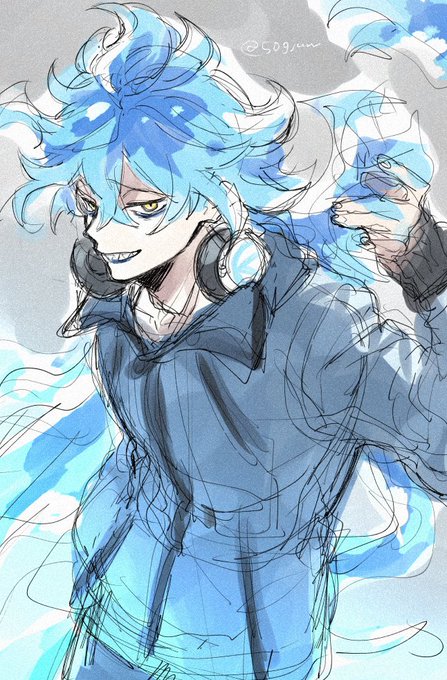 「blue fire blue hair」 illustration images(Latest)