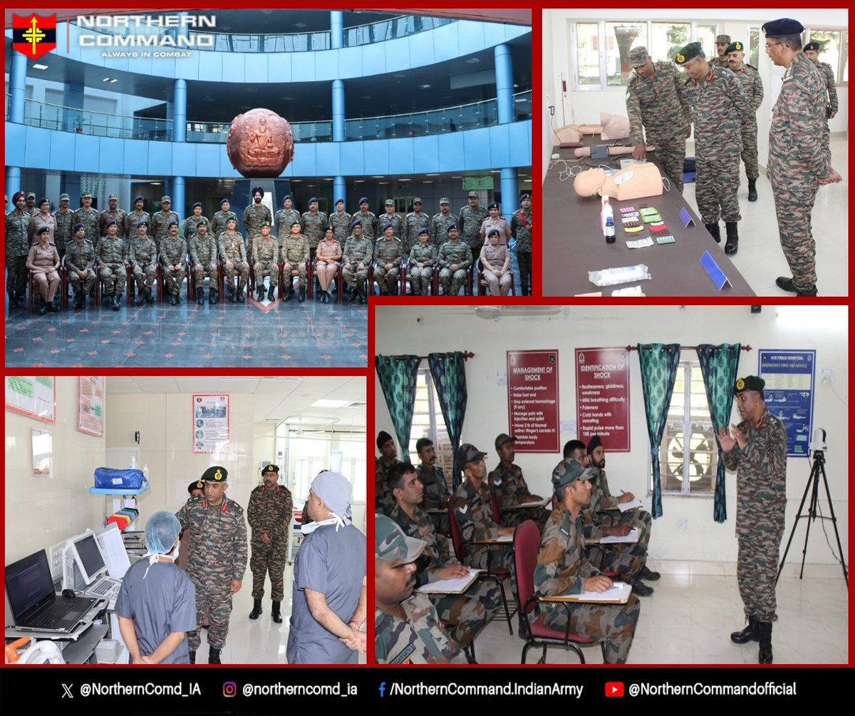 #LtGenArindamChatterjee, #DGMS & Col Comdt #AMC, visited Command Hospital Udhampur and medical units in the forward areas of the #WhiteKnightCorps to assess operational readiness and adequacy of #medicalresources. He exhorted all troops to continue their exemplary work with