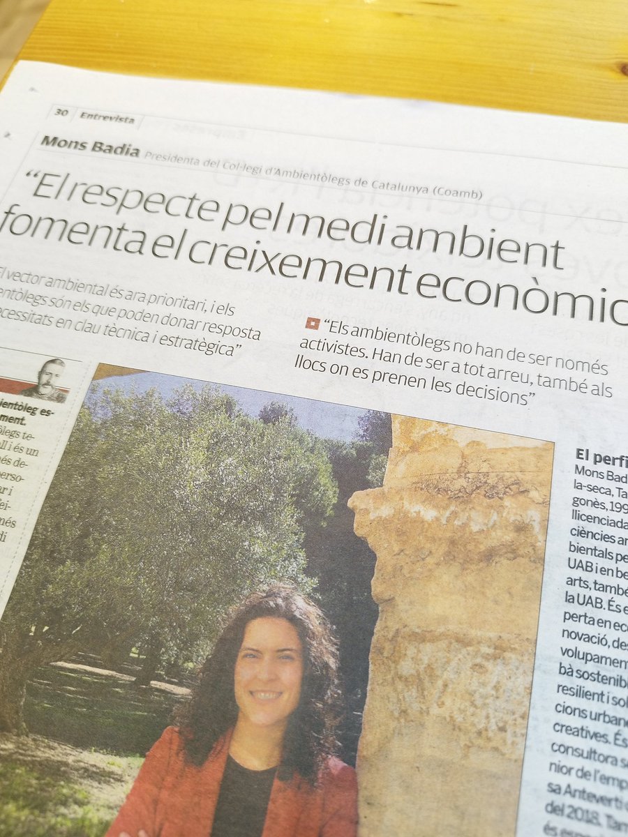 "El respecte pel medi ambient fomenta el creixement econòmic" 

<a href="/mons_badia/">Mons Badia</a> presidenta del <a href="/COAMBcat/">COAMB</a> entrevistada per <a href="/GarrigaRiu/">Jordi Garriga Riu</a> avui a <a href="/elpuntavui/">El Punt Avui 🎗️</a>