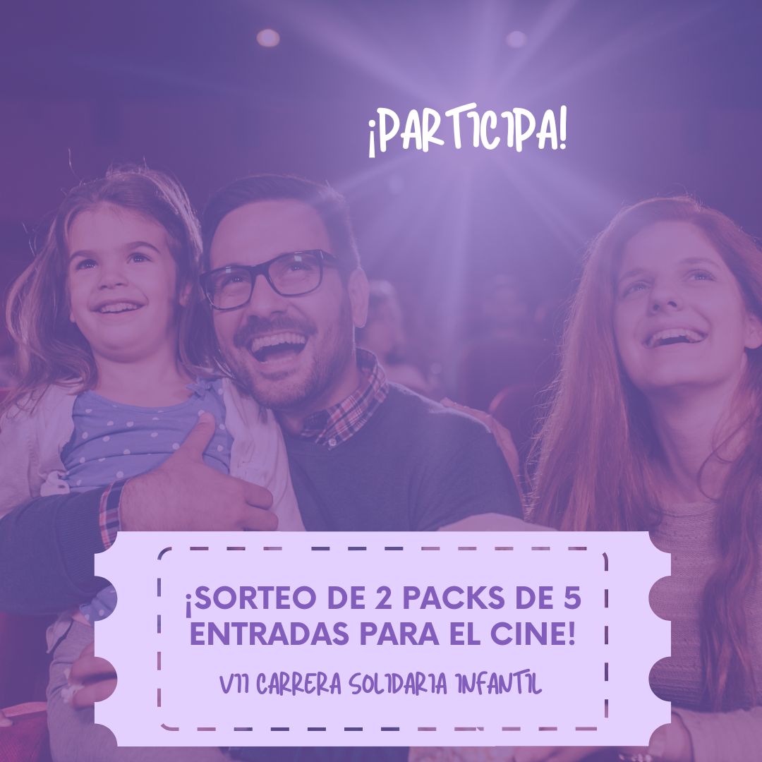 ¡𝗦𝗼𝗿𝘁𝗲𝗼! 𝗗𝗼𝘀 𝗽𝗮𝗰𝗸𝘀 𝗱𝗲 𝟱 𝗲𝗻𝘁𝗿𝗮𝗱𝗮𝘀 "𝗖𝗶𝗻𝗲𝘀𝗮 𝗟𝘂𝘅𝗲 𝗜𝗻𝘁𝘂 𝗫𝗮𝗻𝗮𝗱𝘂́" 🎟️ ¡𝗜𝗻𝘀𝗰𝗿í𝗯𝗲𝘁𝗲 en la carrera! …ciacionsolidaridadconnuestrosniños.es/InscripcionCar…