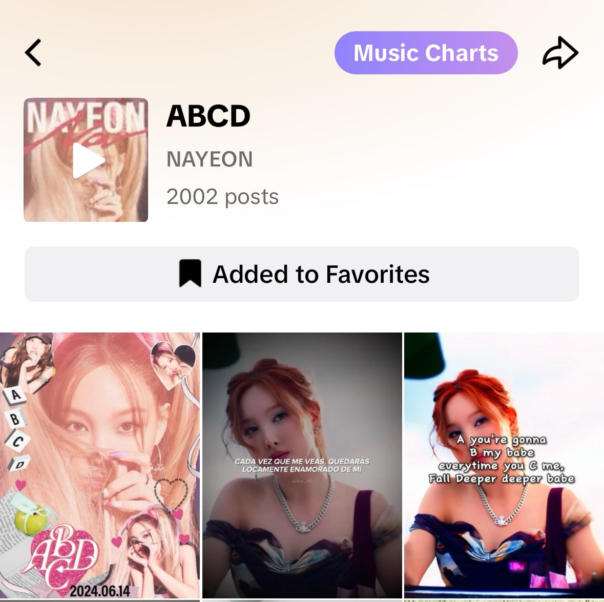 Snippet Audio of NAYEON’s ABCD has surpassed 2K posts on TikTok! Don’t forget to create more content and don’t delete them 🙏🏻