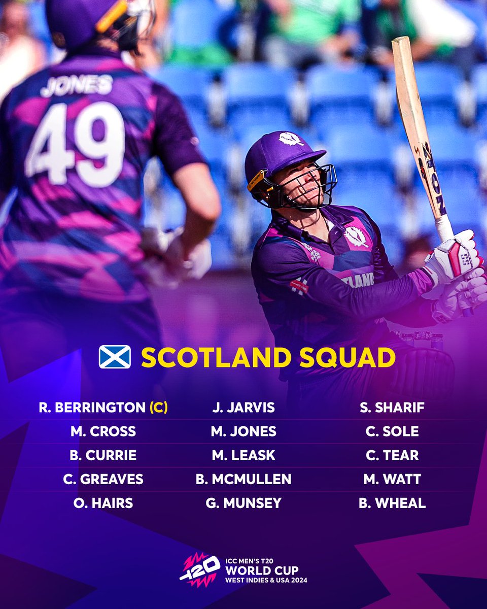 🏴󠁧󠁢󠁳󠁣󠁴󠁿 Scotland Full And Final Squad For ICC T20I World Cup 2024🏴󠁧󠁢󠁳󠁣󠁴󠁿

#cricketworldcup #cricket #ipl #cricketlovers #cricketer #cricketfever #viratkohli #cricketaustralia #cricketmerijaan #cricketfans #cricketlife #cricketlove #worldcup #cricketmatch #icc #cricketlover #rohitsharma
