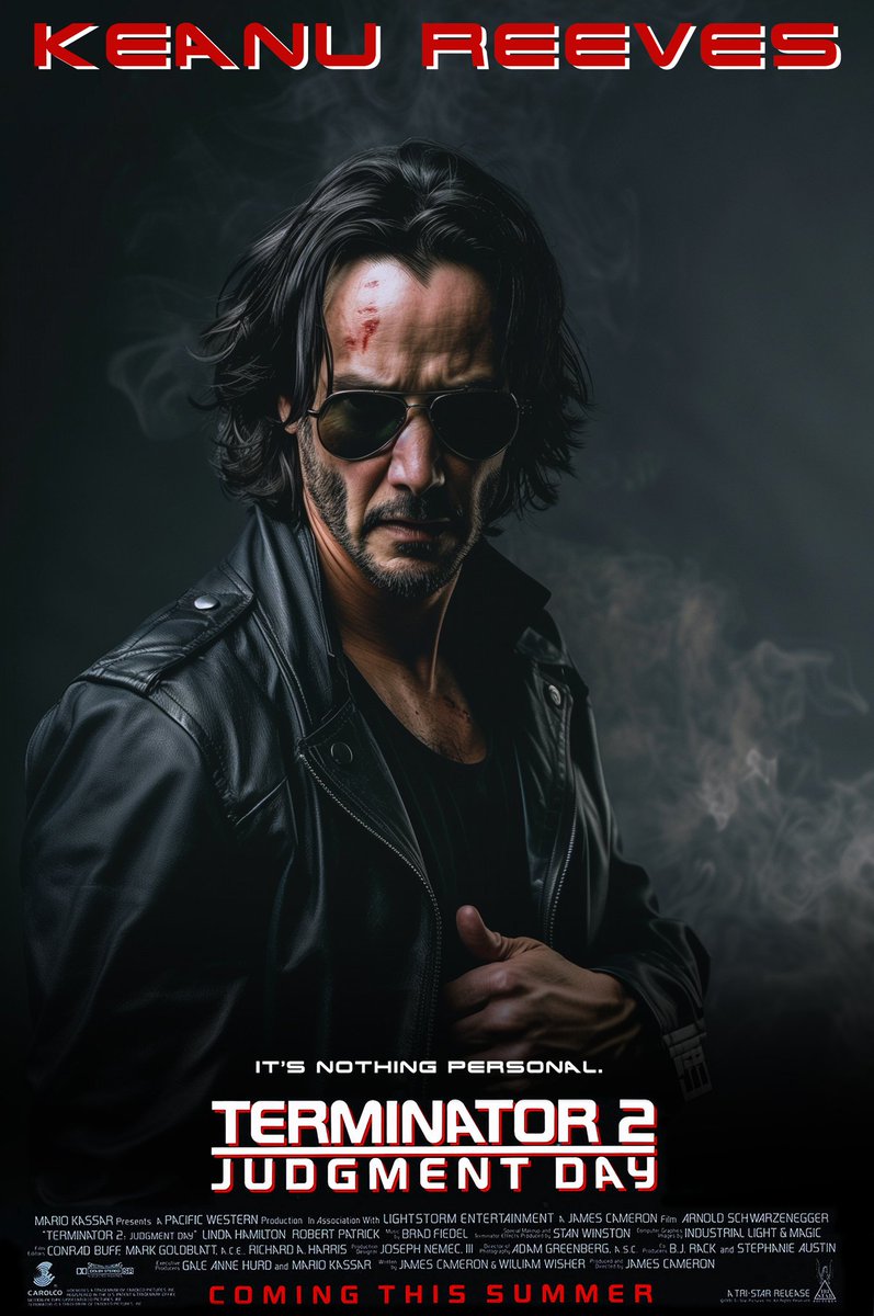 FlyDesignJC's tweet image. Dirección: 
James Cameron.

Dirección artística: 
Marlene Stewart.

Producción: 
James Cameron.

Protagonistas: 
Brad Pitt, Keanu Reeves, Leonardo Dicaprio.

#terminator #movies #bradpitt #keanureeves #leonardodicaprio #photoretouching #midjourney