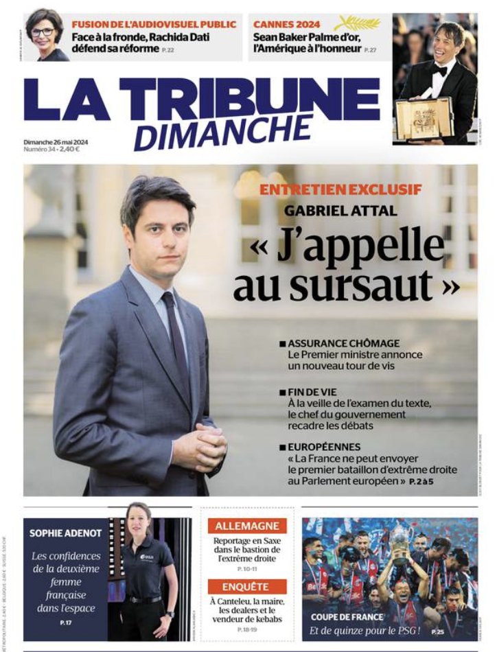 Face à l'extrême-droite, le premier ministre appelle les Français 'au sursaut' pour les Européennes.