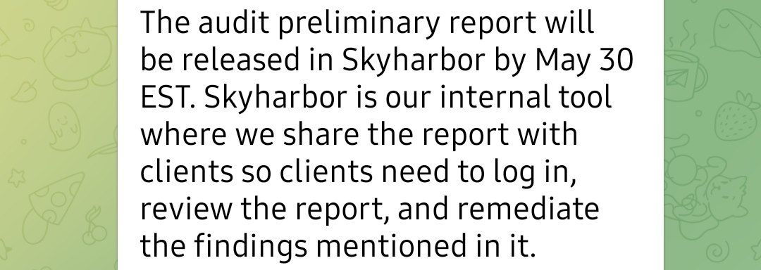 We are delighted to announce that our preliminary audit results will be released 30th MAY 2024, and we have some exciting developments lined up for this week.

 As part of our commitment to transparency and community engagement, we will continue to keep our community fully