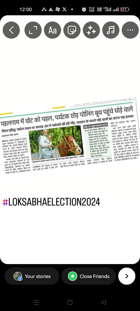 “We can earn our livelihood any day but we do not get chance to vote every day" - Ponywallahs queued up at polling booths to exercise their franchise, even though the tourist hub of Pahalgam was brimming with visitors. 
<a href="/ECISVEEP/">Election Commission of India</a>
<a href="/OfficeOfLGJandK/">Office of LG J&K</a>
<a href="/TejinderSsodhi/">Tejinder Singh Sodhi</a> 
<a href="/DivComKash/">Divisional Commissioner Kashmir</a>