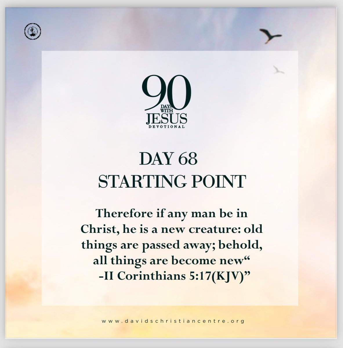 dcclagos's tweet photo. It’s Day 68 of “90 Days With Jesus!” Topic - STARTING POINT
Our anchor scripture is from II Corinthians 5:17 (KJV)
You’ll be blessed by this teaching.
You can view full video on our YouTube and subscribe to the channel- https://t.co/rKV1I5BhZl
#90DaysWithJesus https://t.co/6YeVU7W8SL