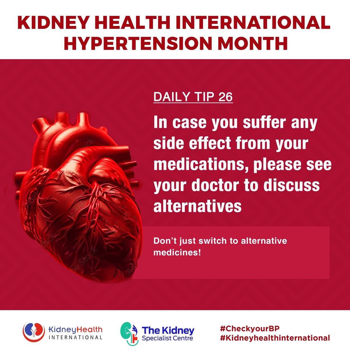 The major cause of non-compliance and non-adherence to medications which unfortunately leads to complications and death especially among young people with hypertension. #kidneyhealthinternational #HypertensionMonth #CheckYourBloodPressure #preventioniskey