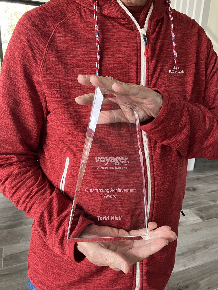 Went along to the Voyager Media Awards having been a judge, and ended up the surprised recipient of one of 3 Outstanding Achievement awards. Luckily made it back in time from a loo and gossip outing during a break. Just. Thanks all.