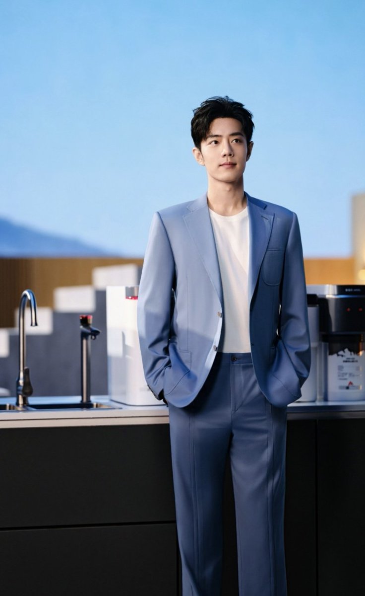 CANALI 'Xiao Zhan is wearing a #CANALI2024春夏系列# blue suit, handsome and elegant in his own way, confidently showing the extraordinary charm of a gentleman.' #XiaoZhanxAngel #XiaoZhan