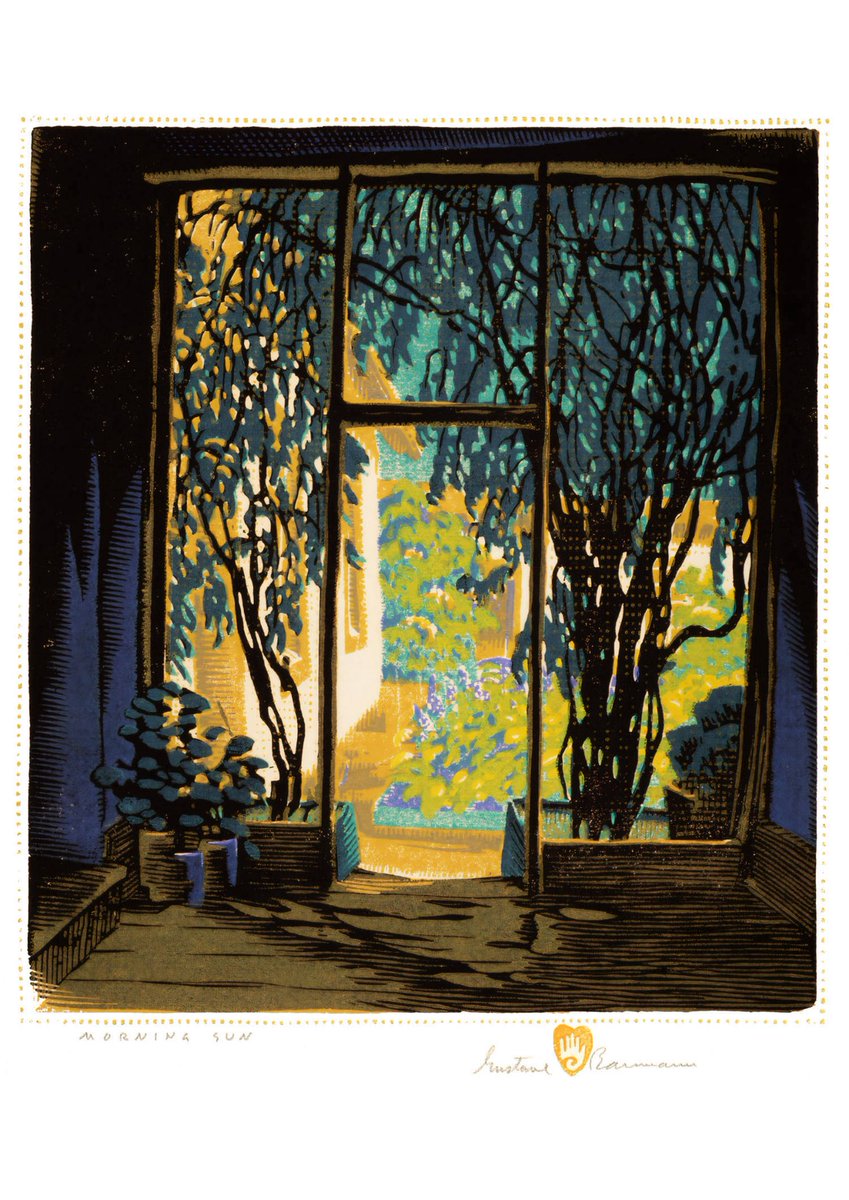 The day is always special when there's ... “Morning Sun”. Gustave Baumann. 1931. Buy now: duille.com/morningsun