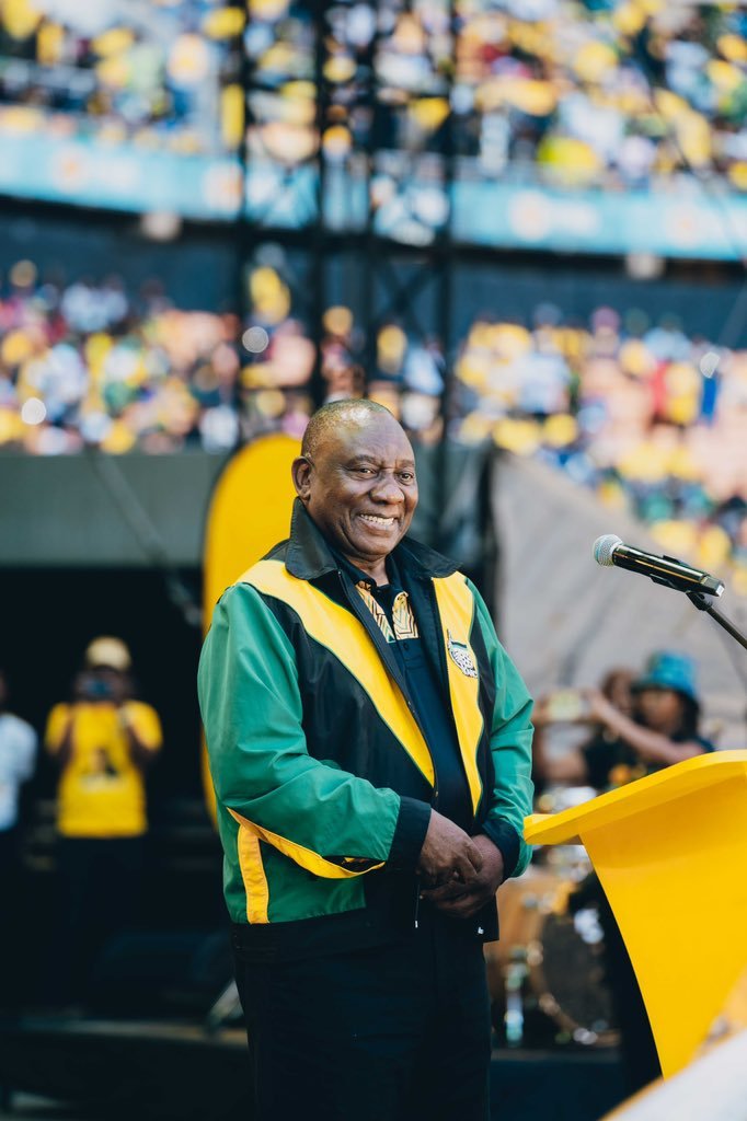 When he realized that we came in our numbers. He smiled. He may have wept, I dont know. ANC President Cyril Ramaphosa. #VoteANC29May