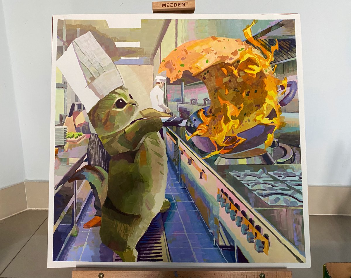 greatest commission i've ever received. Gouache on paper, 60 x 60cm (24 x 24")