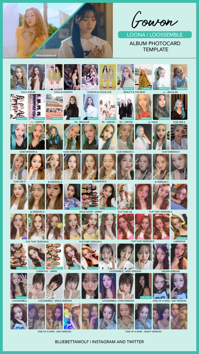 Loona / Loossemble - Yeojin and Vivi Album Photocard Template