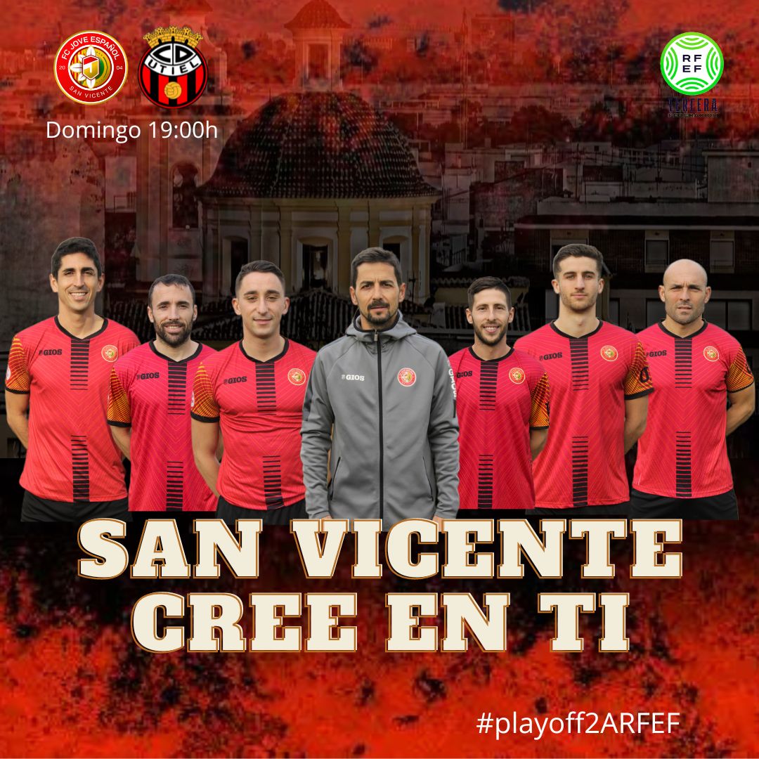 jovesanvicente's tweet photo. ⚫🔴 DÍA DE PARTIDO‼️
Hoy no juega el Jove Español, juega San Vicente‼️.
🆚 CD Utiel
⚔️ Playoff 2A RFEF (ida 0-0)
📆 26.05.24 | ⏰19:00h
🏟️ Cdad Deportiva San Vicente
#COMPETIDORESNATOS
#VAMOSJOVE https://t.co/mloi3urRi1