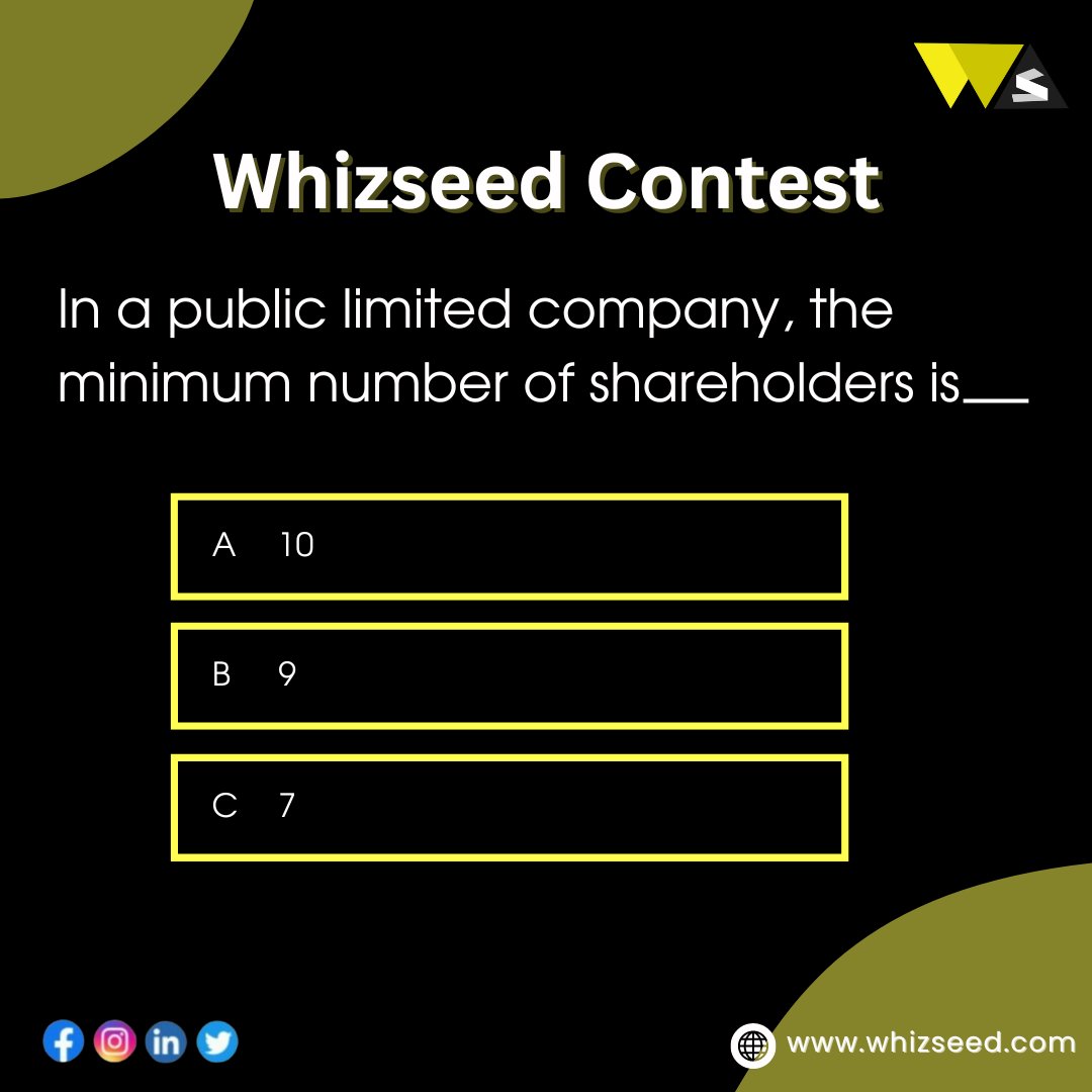 BE OUR NEXT WINNER👑 The most awaited Contest is here! Answer this question and stand a chance to win a Rs 500 #Amazonvoucher. #ContestConditions 1. LIKE and SHARE this post 2. Comment the right answer by tagging Whizseed 3. TAG any 3 FRIENDS 4. FOLLOW all our Pages