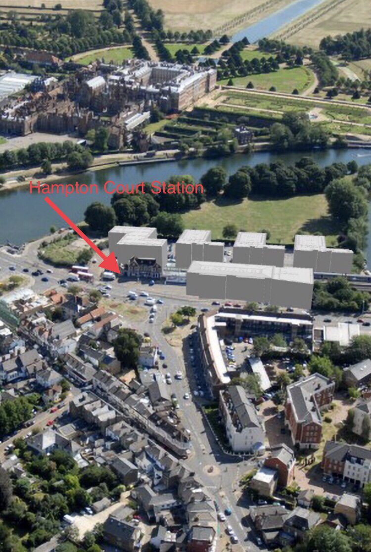 HCRCMary's tweet image. CONSULTATION EXTENDED TO 12th JUNE!
 @lucyfrazermp @DCMS to decide on @networkrail &amp;amp; #alexpo IOM Ltd scheme at #hamptoncourt #station - which @ElmbridgeBC @LBRUT @HRP_palaces @thegardenstrust @CPRESurrey et al rejected⬇️