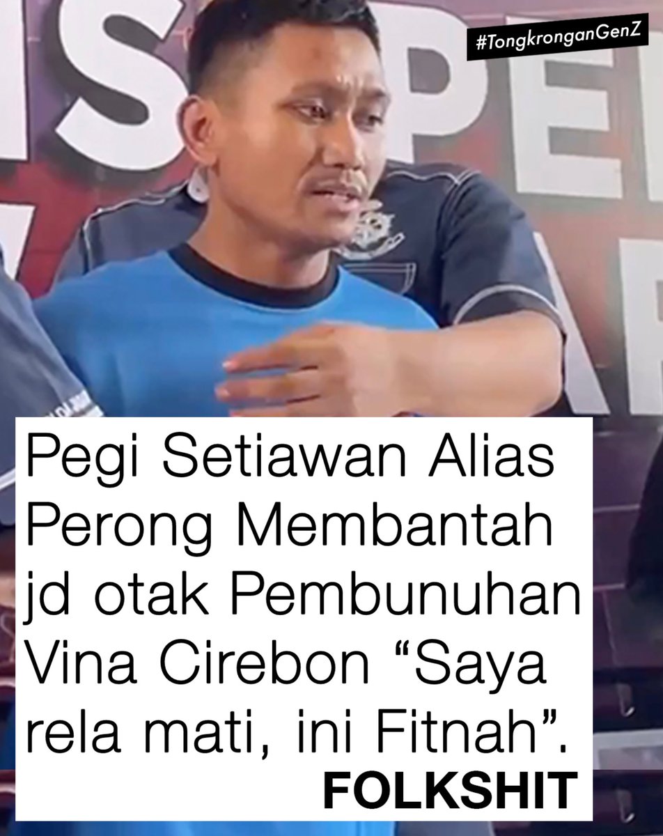 folkshittmedia's tweet photo. DI KONFERENSI PERS PEGI SETIAWAN ALIAS PERONG BANTAH TERLIBAT DALAM KASUS PEMBUNUHAN VINA CIREBON 🤔 https://t.co/jDfy5TlvAJ