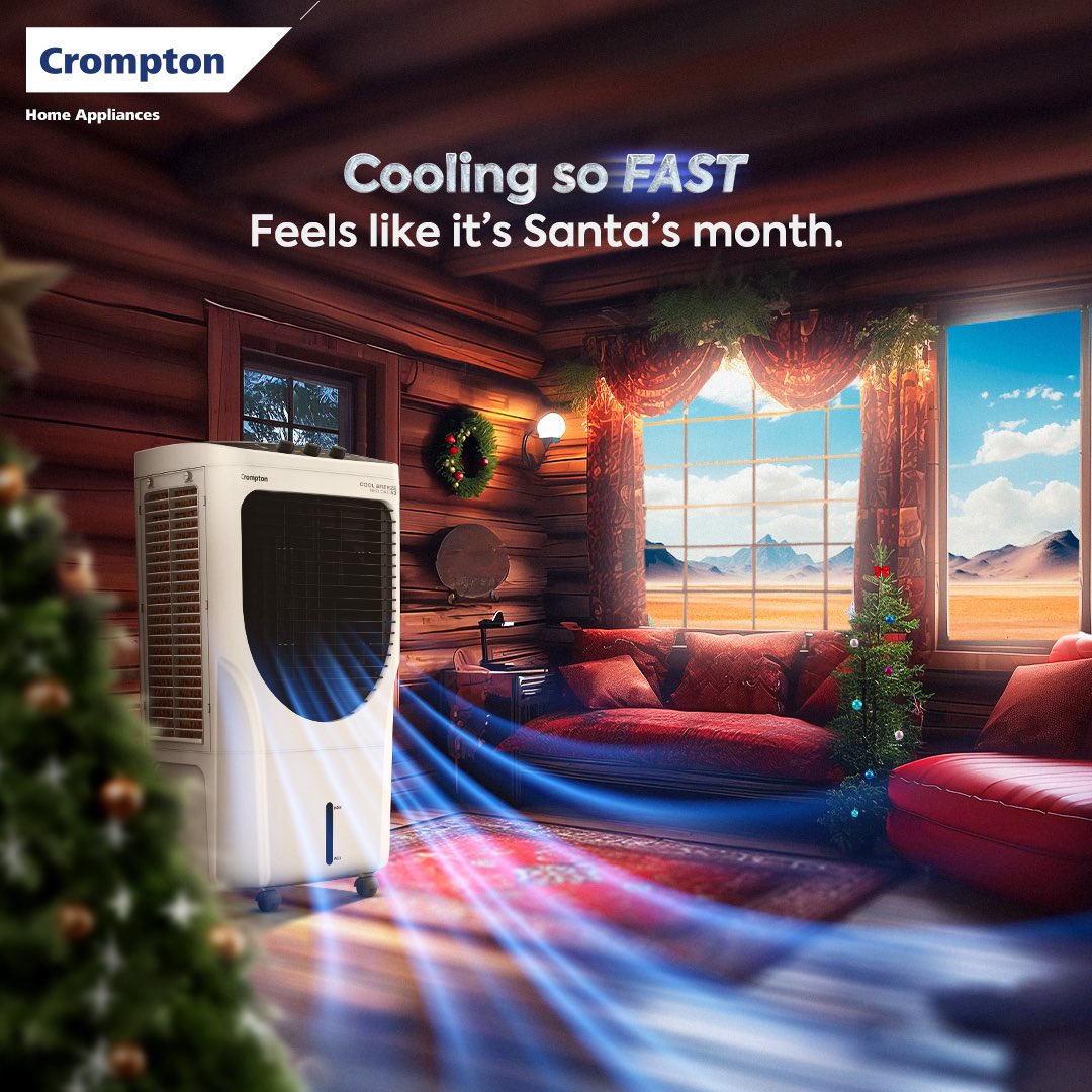 Ho-Ho-Hold the heat! Just Chill! 🥶 #JaldiCooling #Santa #FeelsLikeChristmas #AirCooler #Crompton #CromptonIndia