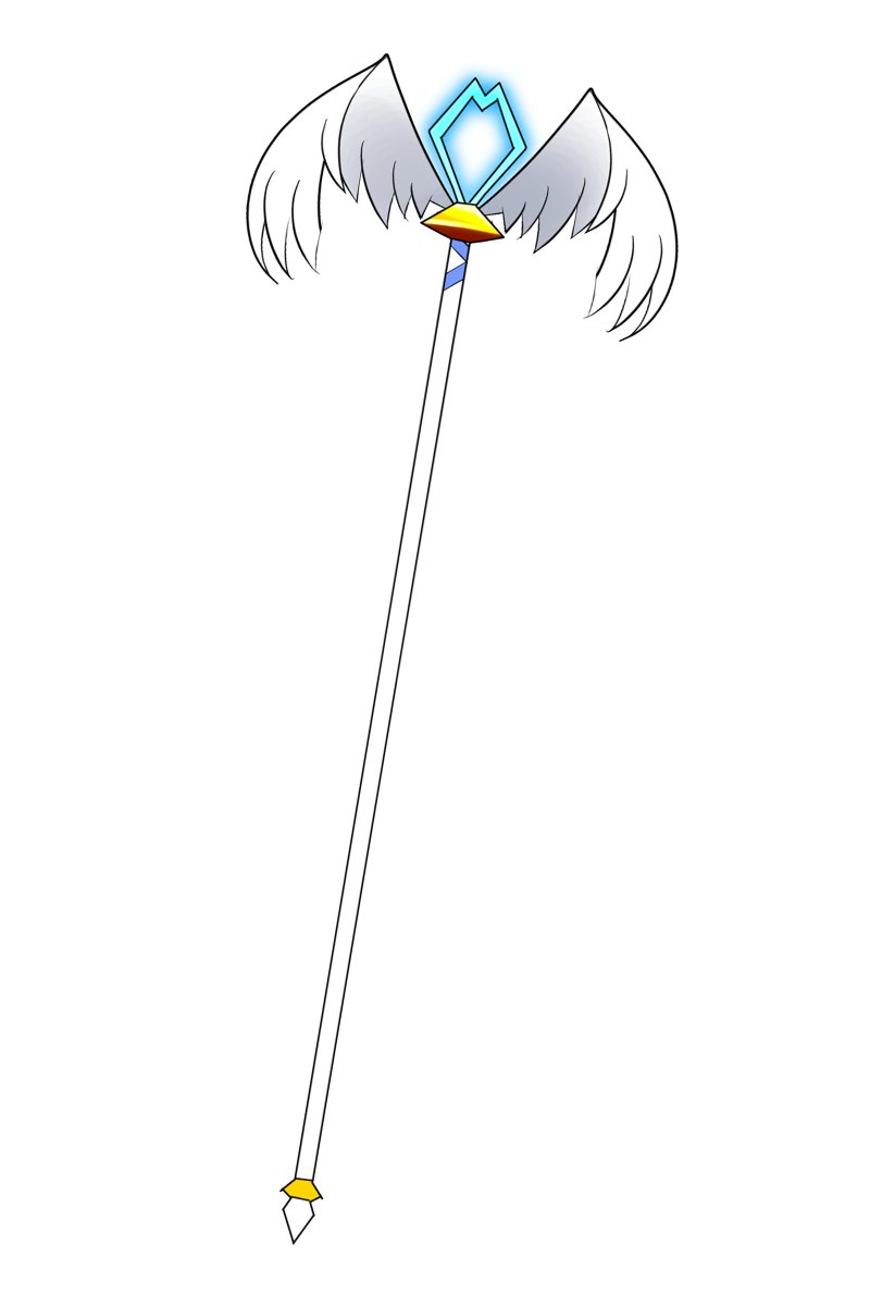 天翼の杖のデザインをしました。
女王サティナの杖です('ω') 