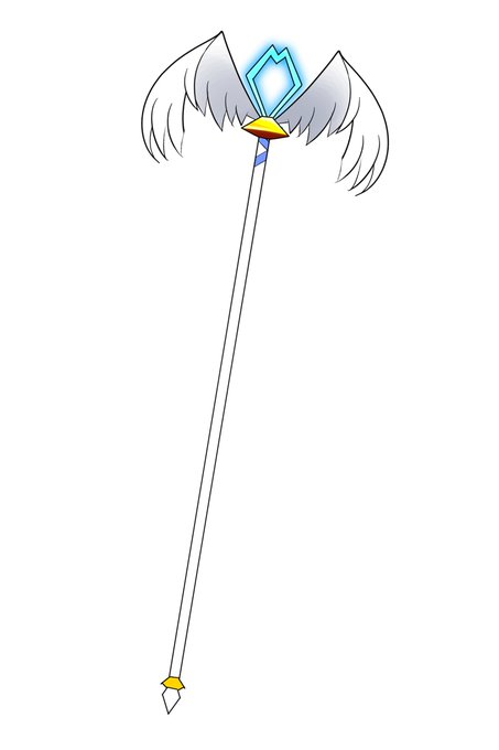 天翼の杖のデザインをしました。
女王サティナの杖です('ω') 