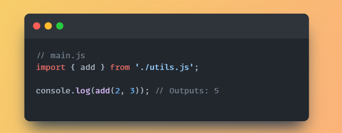 Rohitswr's tweet photo. 📥 Importing Modules: You can import the exported functionality into other files using the 'import' keyword.

(6/12) https://t.co/mHYRiOobRd