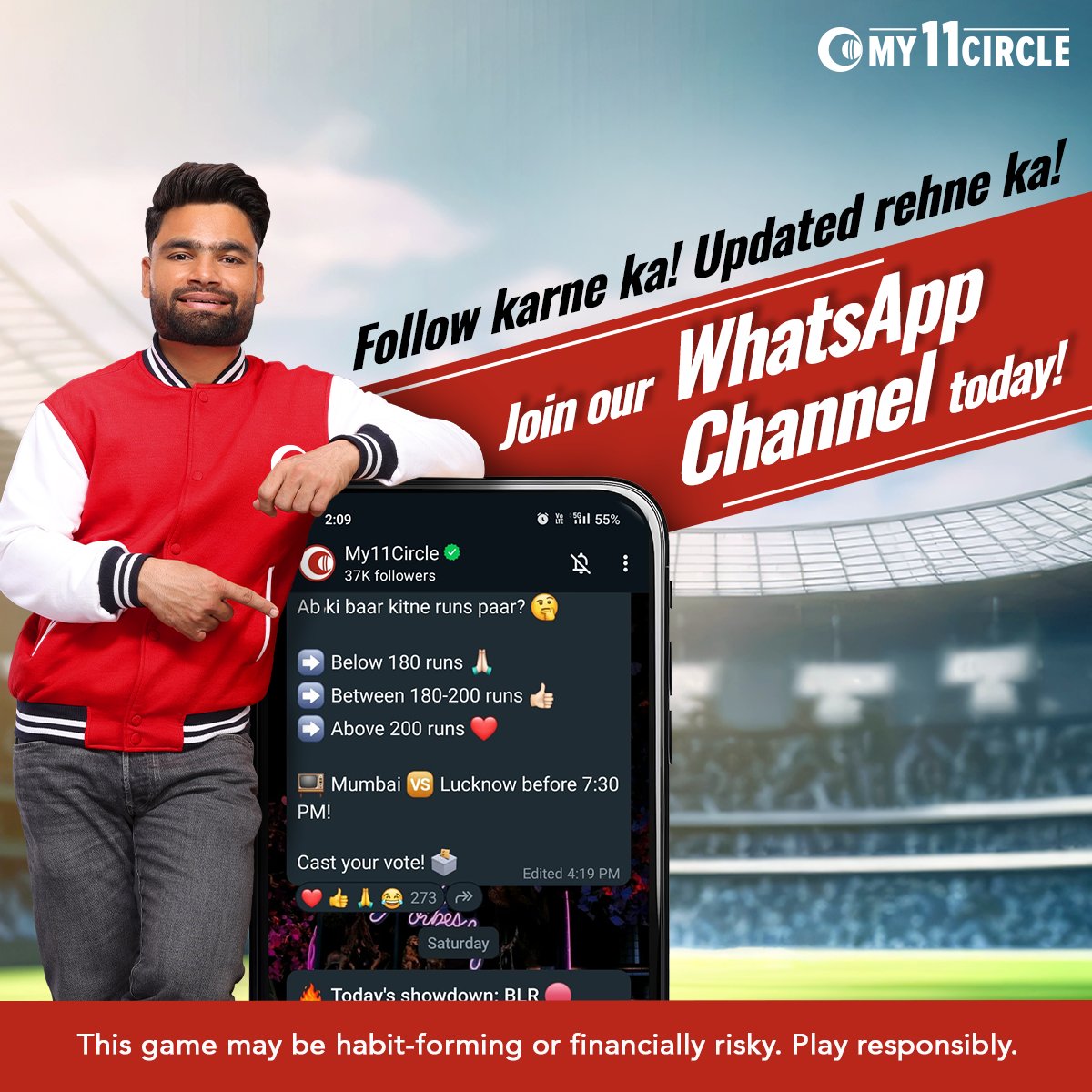 Jaano fantasy games ke baare mein in and out and raho updated no matter where you go! Click on the link in the bio to join our Whatsapp channel! whatsapp.com/channel/0029Va… #My11Circle #Cricket #FantasyCricket