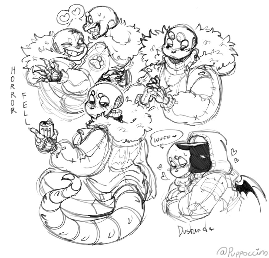 Doodles because I'm insane 
#horrorfell #dustard #undertale #sanscest #utau #utmv #underfell #fellsans #dustsans #horrorsans