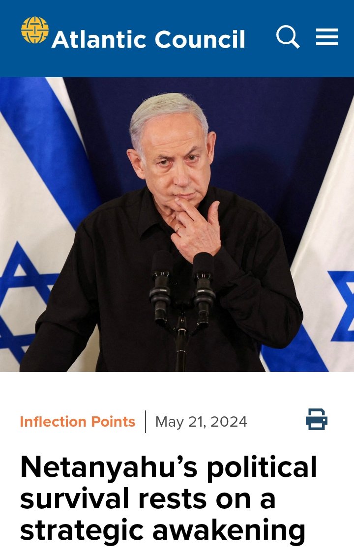 Excellent Commentary by @FredKempe published at @AtlanticCouncil ♦️ Key Points 📌 Netanyahu faces significant political threats that may impact the Middle East more than President Raisi's death. 📌 Domestically, Netanyahu faces pressure from opposition leader Benny Gantz,