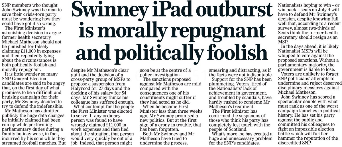 John Swinney's backing of Michael Matheson is morally repugnant and he's making a huge mistake if he thinks voters will accept another political stitch up.