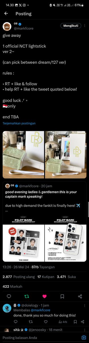 holybee___'s tweet photo. @markfcore Done, thank you udah Adain GA nya, wish me luck 🥰 https://t.co/gM0g6ZfMWA