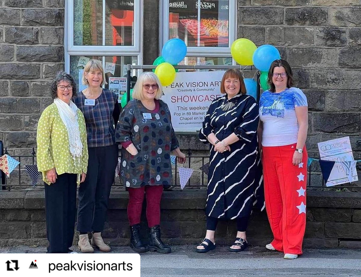 @peakvisionarts (venue 19) open again today Sunday 10-17 at no 89 Market Street, Chapel-en-le-Frith, SK23 0JD. We have a café on the premises so you can come out of the rain, have a hot cuppa and home made cakes! ☕️
