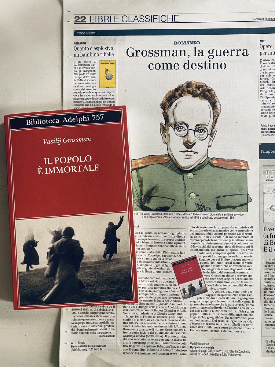 Grossman, la guerra come destino
Paolo Bianchi <a href="/ilgiornale/">ilGiornale</a> 

Vasilij Grossman
Il popolo è immortale
Traduzione di Claudia Zonghetti
A cura di Robert Chandler, Julija Volochova
<a href="/adelphiedizioni/">Adelphi Edizioni</a> 
Biblioteca Adelphi, 757
2024, pp. 285

<a href="/VasilyGrossman/">Vasily Grossman</a>