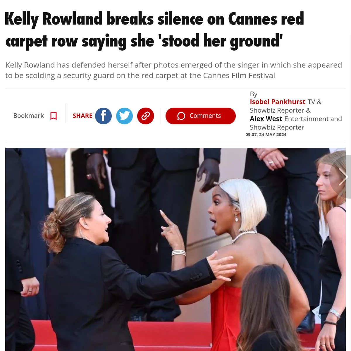 natasha_lass's tweet photo. What exactly are @Festival_Cannes  doing about that racist 'security' guard, has she been sacked yet? #cannes2024 need to apologise to every Black person for this blatant racism!!! #RedSteps https://t.co/3kg7PgXs7j