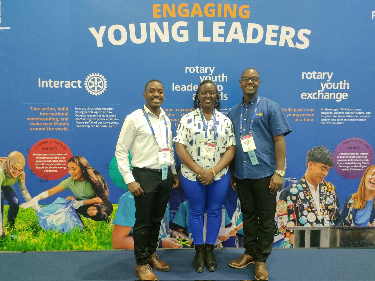 The Past, Present, and Future: IPDRR @Matovufrancis53, DRR @PrincessPrude, and DRRE @JB_Ssengooba are joining over 14,000 @Rotary members from around the world for a week of networking and friendship sessions in Singapore. #Rotary24