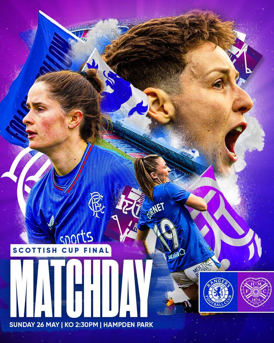 It's Matchday.. 😍 👊 Join us at Hampden this afternoon as we take on Hearts in the #ScottishCup Final. 🎟️ rng.rs/3QE19gS